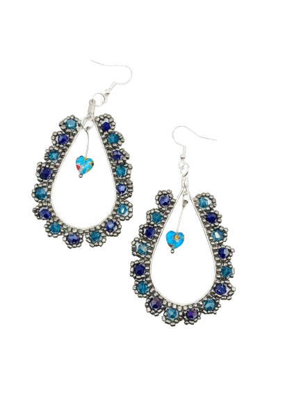 Beaded Teardrop Blue